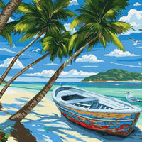 KOSE Paint by Numbers for Adults Beginner & Kids,DIY Oil Painting Kit on Canvas with Paintbrushes and Acrylic Pigment, Arts Craft for Home Wall Decor-16"W X 20"L Beach Hawaii - Arteztik