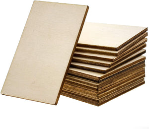 Recortes de madera para manualidades, rectángulo de madera (2 x 3 in, 60 unidades) - Arteztik
