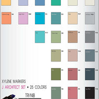 Chartpak marcadores AD, Tri-Nib, director de arte de 25 colores surtidos en cubo para mesa, 1 cada uno (K), Multicolor