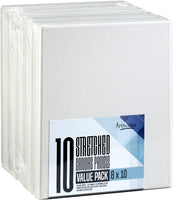 Artlicious - Paquete de 10 paneles de lona de algodón preestirados de 8 x 10 pulgadas, para usar con todos los acrílicos, aceites y otros medios de pintura - Arteztik
