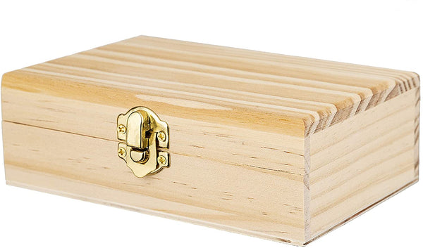 Darice Craft - Caja de fotos de madera sin terminar con cierre – Haz tu propio regalo, joyas, decoración con pintura, cinta, decoupage y más - Arteztik