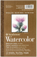 Strathmore (298-103 400 Series Watercolor Pad, 5.5"x8.5", 12 Sheets (Тwo Рack) - Arteztik
