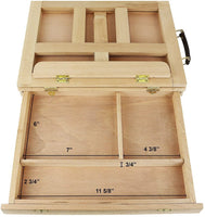 Greenco - Caballete de madera de haya portátil para escritorio y libro con cajón - Arteztik
