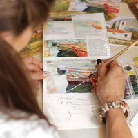 Kit de acuarela (completo) con cuaderno creativo de arte DIY regalo acuarela paleta pinturas Insparea How-to Coloring Watercolor Sketchbook Like Paint by Numbers - Arteztik

