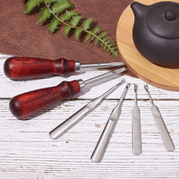PH PandaHall - Juego de 10 herramientas de cuero biselado para corte de cuero (forma de U, ranura en forma de V) - Arteztik