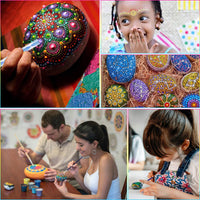32pcs Mandala Dotting Tools Set, Nail Art Tools,Decompression Painting,Include Reusable Mandalas Painting Stencils,Brushes and Paint Tray for Painting Rocks, Drawing and Drafting, Kids' Crafts - Arteztik
