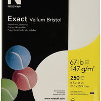 Exact 80218 Vellum Bristol Paper 8-1/2" x 11", 2" de altura, 8.5 in de ancho, 11.0 in de largo, blanco (paquete de 250) - Arteztik