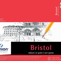 Canson Foundation Series Bristol Paper Pad, papel de alto contraste para lápiz, acabado de vellum, 100 libras, - Arteztik