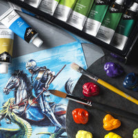 Castle Art Supplies juego de pintura acrílica, 48 colores vibrantes con tubos grandes de 0.7 fl oz para mayor valor. Un impresionante juego de pintura llena de pintura de calidad con la que te encantará trabajar. - Arteztik
