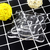 WeiMeet - 5 bloques de sellos acrílicos transparentes con líneas de cuadrícula para álbumes de recortes, manualidades - Arteztik