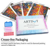 ARTDOT 5D Kit de pintura de diamante para adultos, paquete de 4 taladros completos de diamante, suministros de lienzo para adultos, principiantes, decoración de pared para el hogar, 12 x 16 pulgadas - Arteztik
