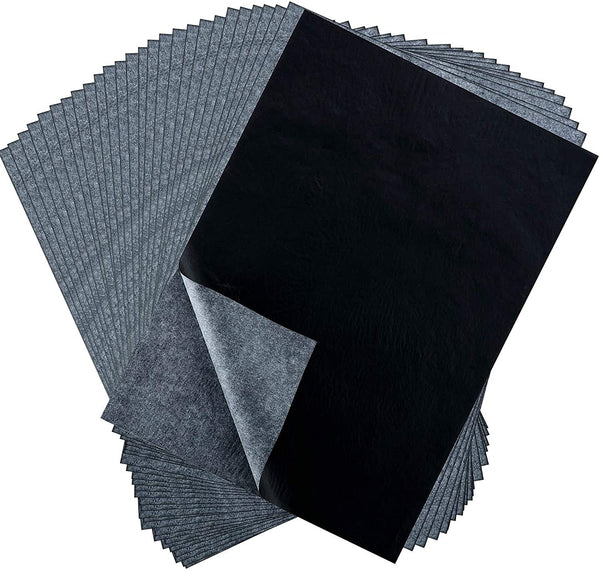 Hotop 100 hojas de papel de transferencia de carbono negro para madera, papel, lienzo y otras superficies artísticas 8.5 x 11 pulgadas - Arteztik