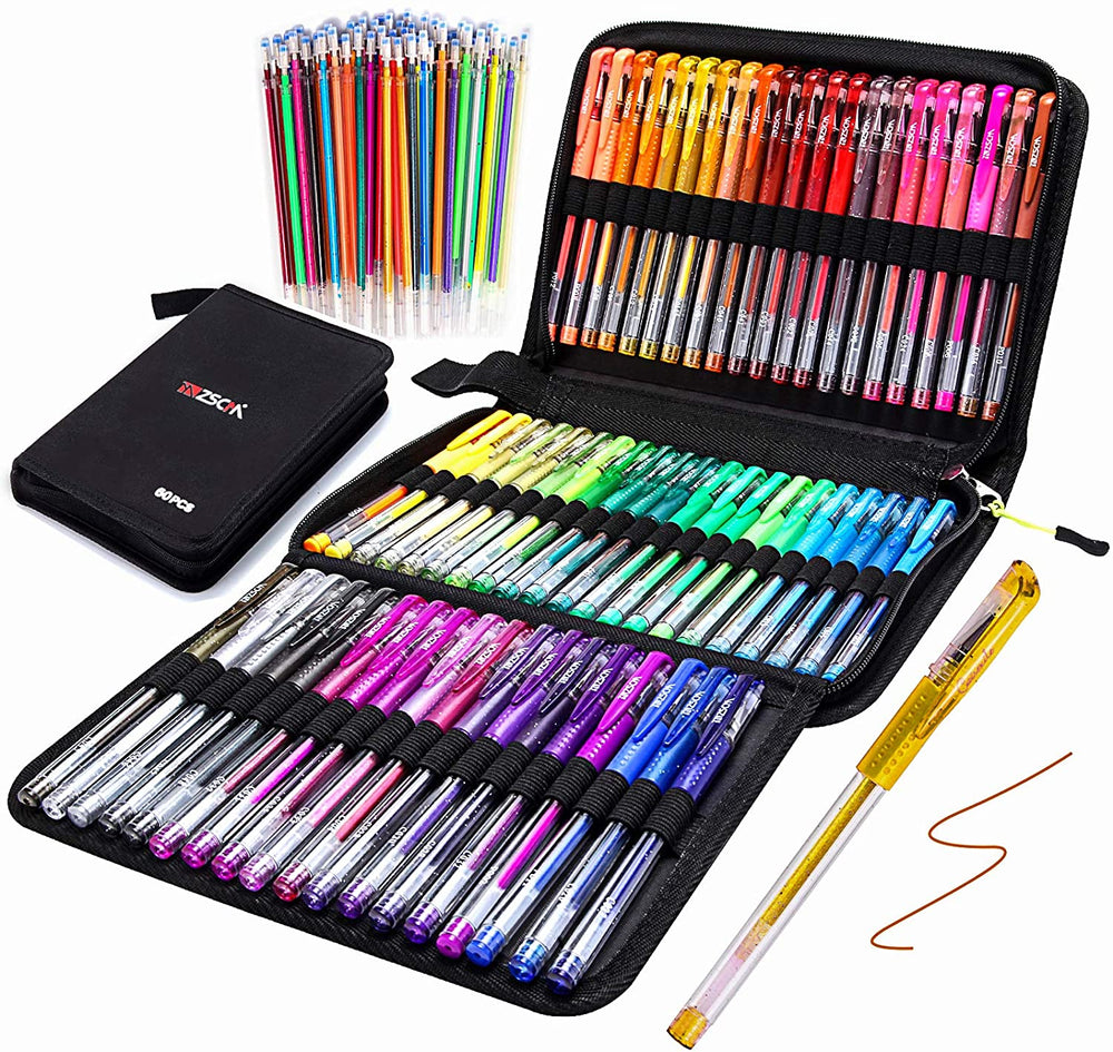 ZSCM - Juego de rotuladores de doble punta, 60 colores, punta fina y punta  de pincel, bolígrafo doble de color para niños, adultos, libros de