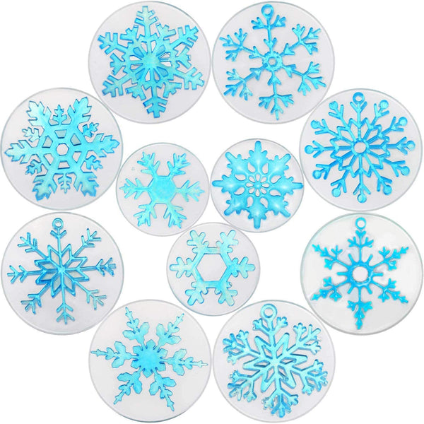 Moldes de resina de copo de nieve, moldes de fundición de silicona epoxi DIY Craft para hacer collar pendientes colgantes boda Navidad accesorios decoraciones, 11 piezas - Arteztik