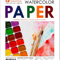 Design Ideation - Papel de acuarela para lápices, tinta, marcador y acuarela, ideal para arte, diseño y educación. Paquete de hojas sueltas (8.5" x 11") - Arteztik