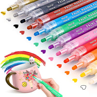 Paint Markers Crafts Supplies, Acrylic Paint Pens for Rock Painting Kit, School Halloween Pumpkin Paint Marker Pens for Kids Adults DIY Card Making, Ceramic, Glass, Wood, Canvas, Mug Painting - Arteztik
