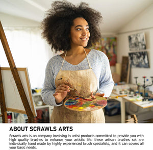 Scrawls Art - Juego de 12 pinceles de acuarela para pintar, redondos y planos, para acuarela y pintura de acuarela - Arteztik