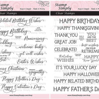 Sello simplemente sellos transparentes todos los ocasión sentimientos de cumpleaños, jubilación, día festivo y mucho más (Pack de 2) 25 piezas - Arteztik