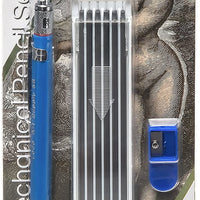 Leda Art Supply - Juego de lápices mecánicos con 12 unidades 5B con grafito de repuesto y tajador para dibujos perfectos - Arteztik