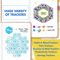 Ultimate Productivity Stencil Set for Dotted Journals - Time Saving Planner Accessories/Supplies Kit Makes Creating Layouts Easy - Incl. Bullet Point Checklists, Daily/Weekly/Monthly Calendars - Arteztik
