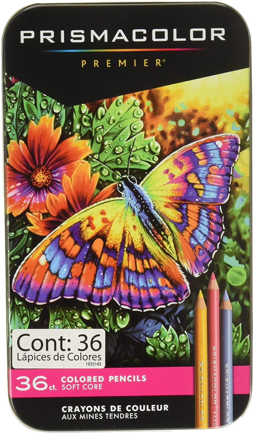 Prismacolor 92885T Premier Lápices de colores, núcleo suave, 36 piezas - Arteztik