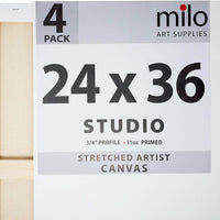 Milo Pro - Lienzo para artista, 24.0 x 35.8 in, 4 unidades, 0.7 in - Arteztik