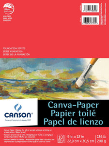 Canson 100510841 Papel lona Pad, tamaño de 9" x 12", 0.25" Altura, 9" ancho, longitud 12", color blanco - Arteztik
