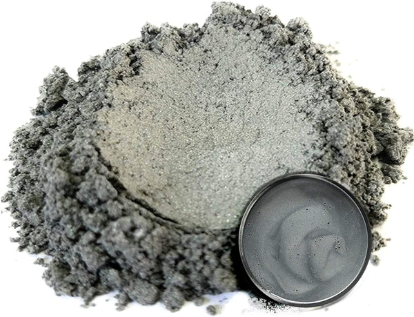 Pigmento en polvo de Mica Tanto Grey (1.76 oz), multiusos, para manualidades, artes y manualidades, carpintería, epoxi, resina, bombas de baño naturales, pintura, jabón, esmalte de uñas, bálsamo de labios (gris oscuro, 1.76 oz). - Arteztik