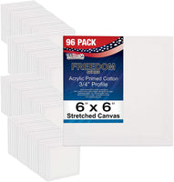 US Art suministro gratuito 6 x 6 inch ácido calidad profesional Perfil lona 6-Pack – 3/4 12 onza PRIMED Gesso – (1 Full Caso de 6 Individuales Lienzos) - Arteztik
