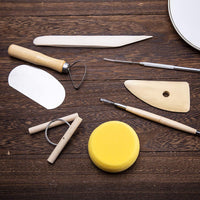 LUTER Juego de herramientas de arcilla de cerámica de madera, 8 piezas, cerámica de arcilla para tallar, esculpir modelado herramientas de limpieza - Arteztik

