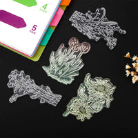 Outus 6 hojas de sellos transparentes de silicona para hacer tarjetas con diseño de girasol, diente de león, lavanda, tulipanes, flores y hojas para hacer tarjetas y álbumes de recortes - Arteztik
