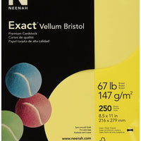 Exact 81338 Vellum Bristol Paper 67 lb, 92 brillante, 2.2 in de altura, 8.5 in de ancho, 11.0 in de largo, amarillo (paquete de 250) - Arteztik