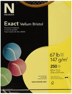 Exact 81338 Vellum Bristol Paper 67 lb, 92 brillante, 2.2 in de altura, 8.5 in de ancho, 11.0 in de largo, amarillo (paquete de 250) - Arteztik