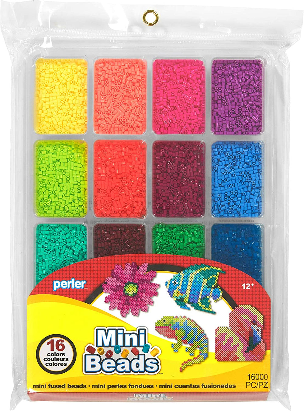 Perler Mini bandeja de cuentas multicolor surtidas para manualidades infantiles, 16000 piezas