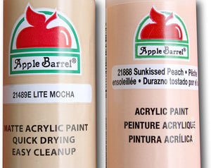 Apple Barrel - Juego de pinturas acrílicas para carne, color marrón claro y melocotón tostado (2 onzas cada uno) - Arteztik