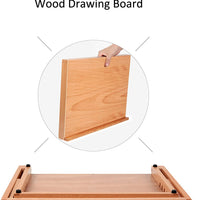 Falling in Art 4-Position Wood Drafting Table Easel Drawing and Sketching Board, 17 1/10 Inches by 12 1/2 Inches - Arteztik