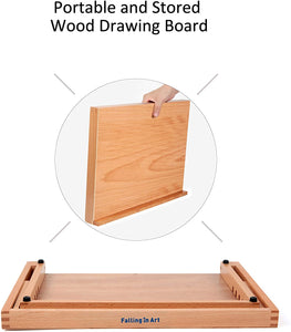 Falling in Art 4-Position Wood Drafting Table Easel Drawing and Sketching Board, 17 1/10 Inches by 12 1/2 Inches - Arteztik