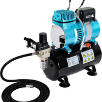 Master Airbrush 1/5 HP Cool Runner II Dual Fan Tank Air Compressor Kit Model TC-326T - Professional Single-Piston with 2 Cooling Fans, Runs Longer Without Overheating - Regulator Water Trap, Holder - Arteztik