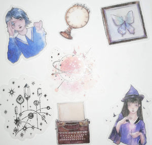 Fantasy Magic Girl - Juego de pegatinas decorativas (60 unidades, para álbumes de recortes, calendarios, arte, manualidades, álbumes, boletines, cartas, etc. - Arteztik