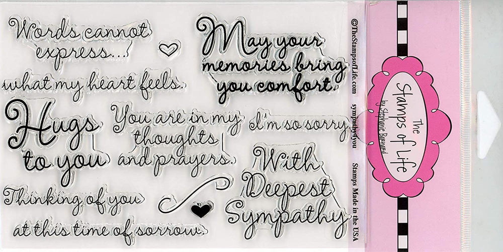 Los sellos de la vida sympathy4you sellos transparentes para tarjetas y álbumes de recortes (4 x 6 inch hoja) por Stephanie Barnard – condolencia frases - Arteztik