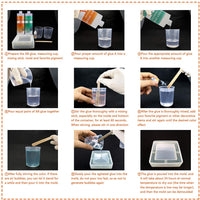 Kit de resina epoxi de 32 onzas, revestimiento de resina transparente con relación 1:1, 4 tazas graduadas, 10 palos, 2 pares de guantes. - Arteztik
