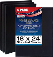 US Art Supply 11 x 14 inch Calidad Profesional sin ácidos Perfil lona 6-Pack – 3/4 12 onza PRIMED Gesso – (1 Full Caso de 6 Individuales Lienzos) - Arteztik
