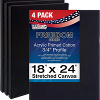 US Art Supply 11 x 14 inch Calidad Profesional sin ácidos Perfil lona 6-Pack – 3/4 12 onza PRIMED Gesso – (1 Full Caso de 6 Individuales Lienzos) - Arteztik