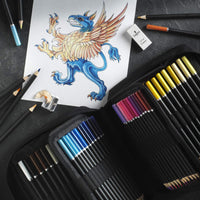Castle Art Supplies - Juego de 72 lápices de colores con cremallera para adultos y niños artistas | Perfecto para colorear dibujo bocetos sombreado en un estuche de viaje con cremallera fácil - Arteztik
