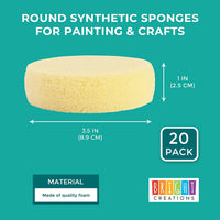 Esponjas sintéticas redondas para pintura y manualidades (3.5 x 1.0 in, amarillo claro, 20 unidades) - Arteztik
