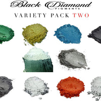 Paquete variado de 2 (10 colores) polvo de Mica Pure, 2 tonos serie variedad de pigmentos (epoxi, pintura, color, arte) pigmentos de diamante negro - Arteztik