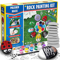 Kit de pintura de roca de castillo de bingo – grandes rocas pulidas de color blanco y gris para pintura, artes y manualidades para niños de 4 a 8 a 12 años de pintura acrílica 25 diseños de transferencia ocultar y buscar rocas de río regalos para niños y - Arteztik
