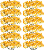 CCINEE - 120 flores artificiales amarillas de papel de 0.591 in para manualidades, álbumes de recortes, suministros de boda, adornos de San Valentín - Arteztik
