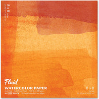 Fluid Watercolor Paper 880088 140LB prensa en frío 8 x 8 bloques, 15 hojas (2) - Arteztik