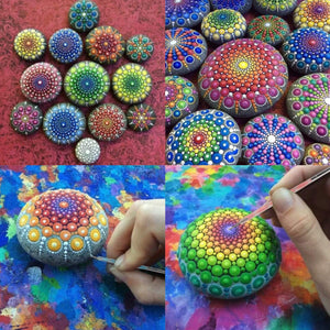Juego de 18 herramientas para puntear Mandala, lápiz para grabar en relieve, para pintar rocas, arte de uñas - Arteztik